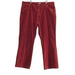 Focus Life Style Women's Rust Red Corduroy Straight Leg Pants Size 18W